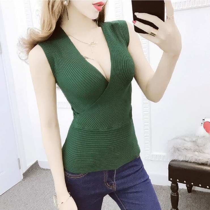 ニット ノースリーブ カシュクール | PlusNao | 詳細画像3 