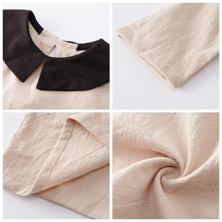 プルオーバーブラウス 7分袖ブラウス スモック | PlusNao | 詳細画像4 