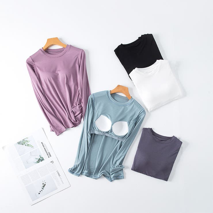 Tシャツ カップ付き レディース | PlusNao | 詳細画像9 