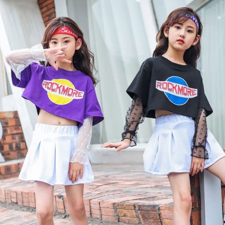 ショート丈トップス キッズ Tシャツ[品番：FQ000116303