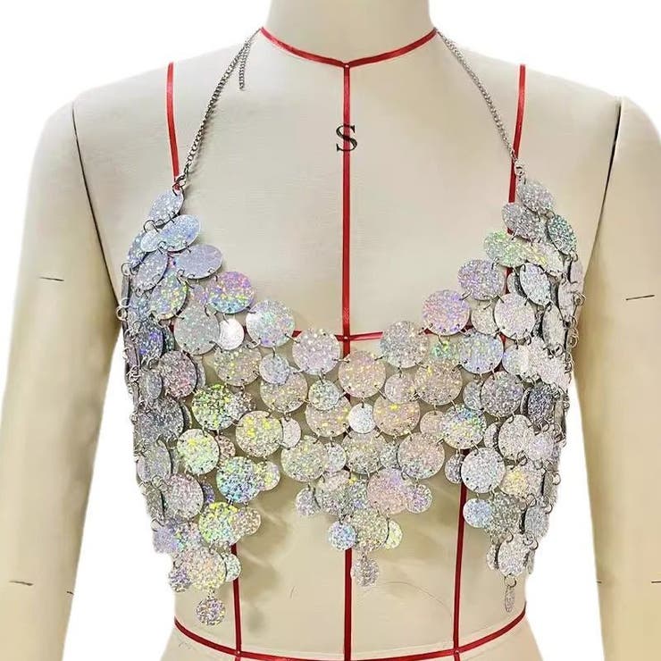 キャミソール スパンコール ベアバックトップス | PlusNao | 詳細画像7 