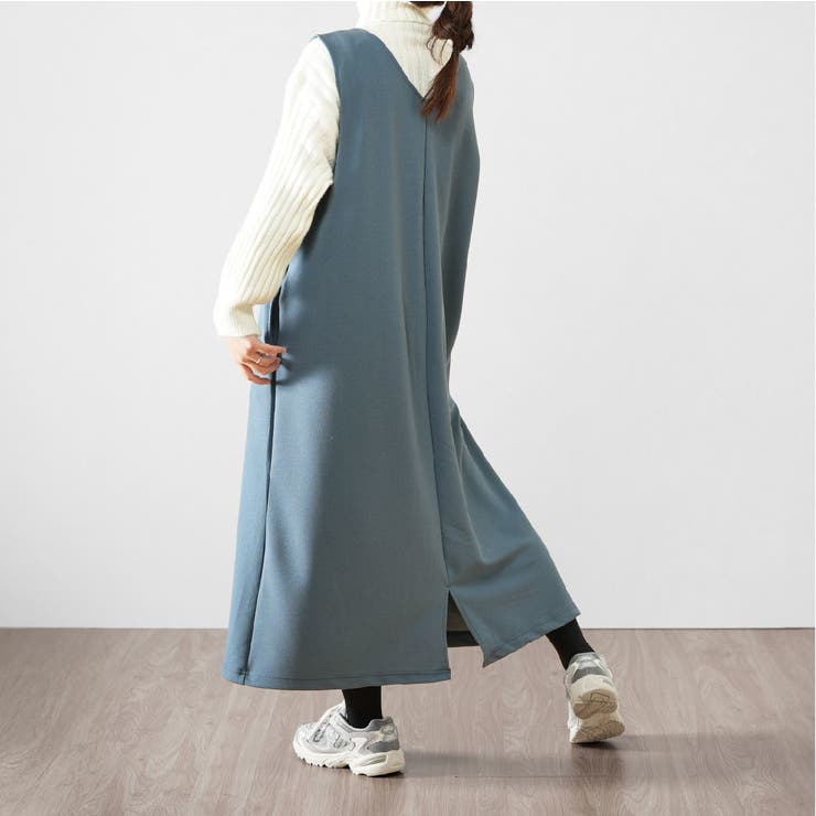 カルゼジャンパースカート Vネック ジャンスカ | PlusNao | 詳細画像14 