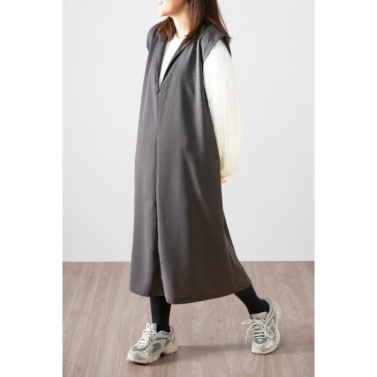 ジャンパースカート Vネック ペアスキン | PlusNao | 詳細画像8 