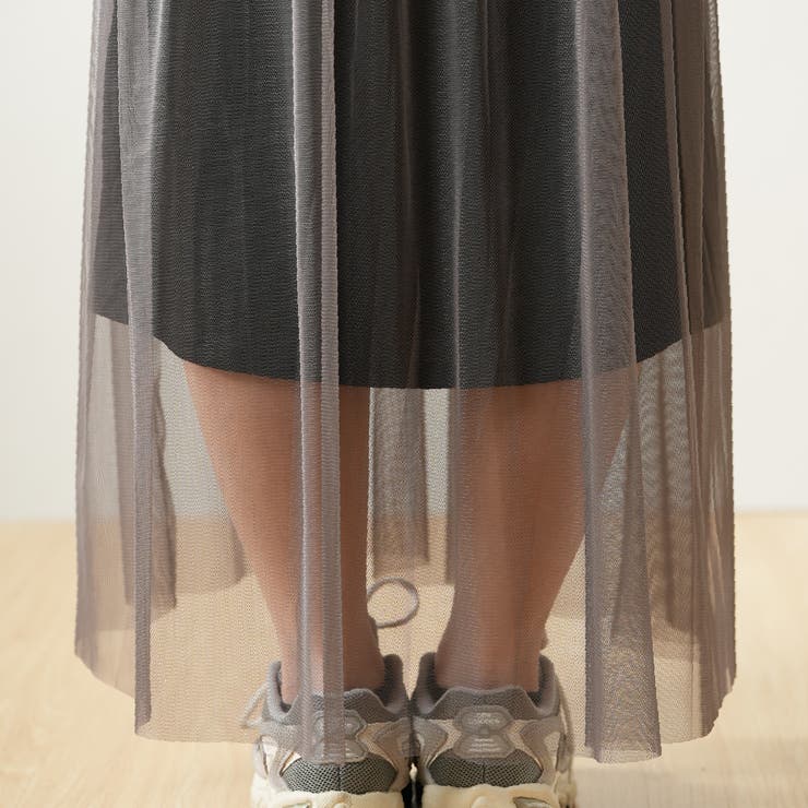 チュールレース ロングキャミワンピース 無地インナーセット | PlusNao | 詳細画像8 