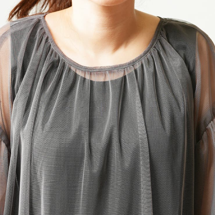 チュールレース 7分袖 トップス | PlusNao | 詳細画像12 