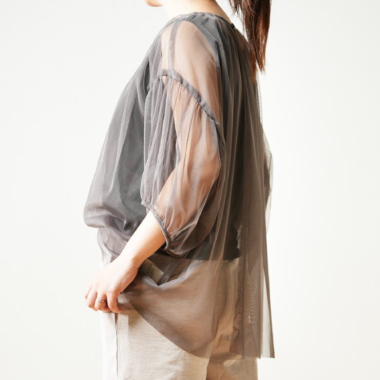 チュールレース 7分袖 トップス | PlusNao | 詳細画像4 