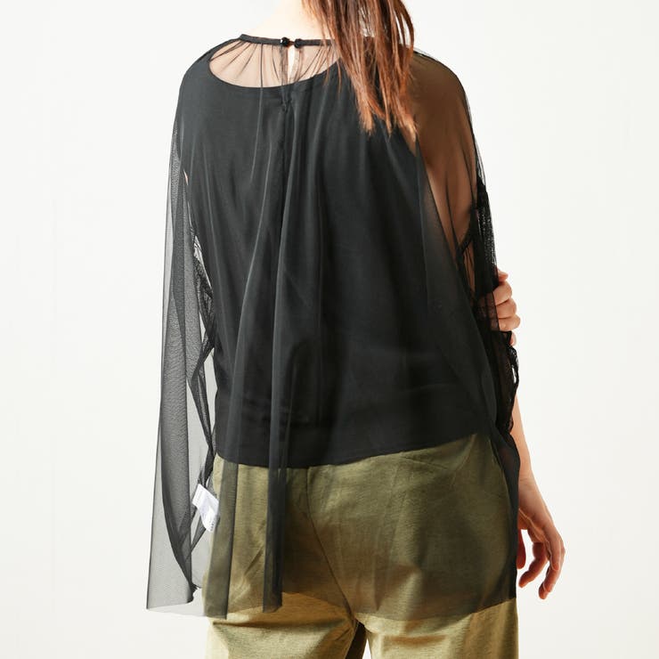 チュールレース 7分袖 トップス | PlusNao | 詳細画像8 