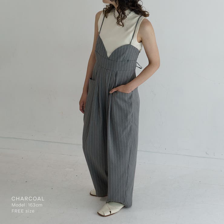 【ストライプキャミオールインワン】 レディース キャミソール | PlusNao | 詳細画像3 