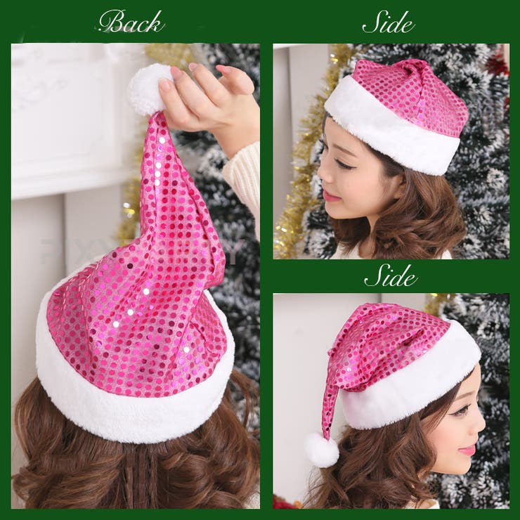クリスマス スパンコール付き サンタ帽子[品番：FQ000097614]｜PlusNao