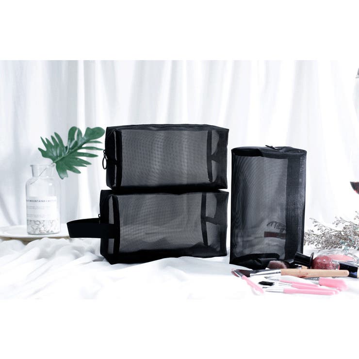 コスメポーチ 化粧ポーチ メッシュポーチ | PlusNao | 詳細画像4 