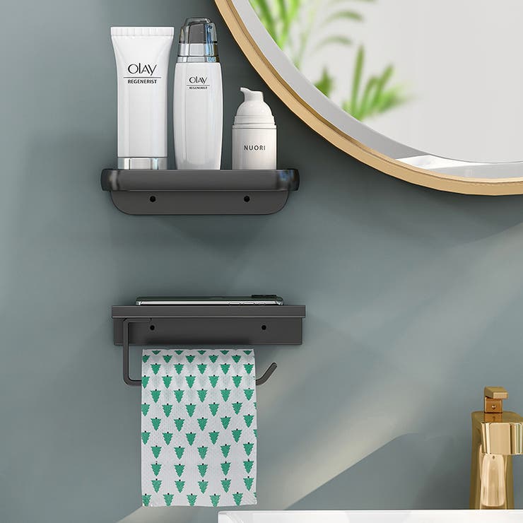 ウォールシェルフ トイレットペーパーホルダー バスラック | PlusNao | 詳細画像5 