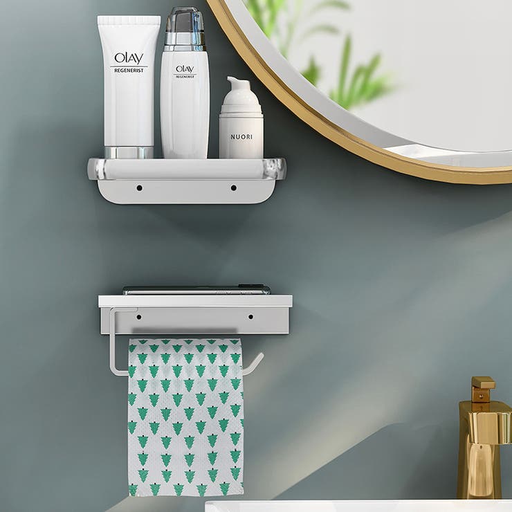 ウォールシェルフ トイレットペーパーホルダー バスラック | PlusNao | 詳細画像6 