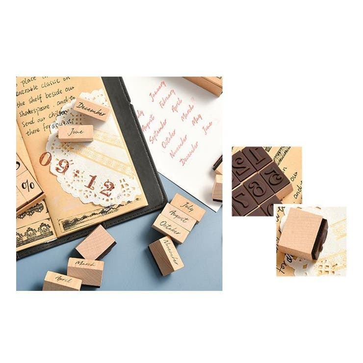 木製スタンプ 木製ゴム印 12個セット | PlusNao | 詳細画像6 