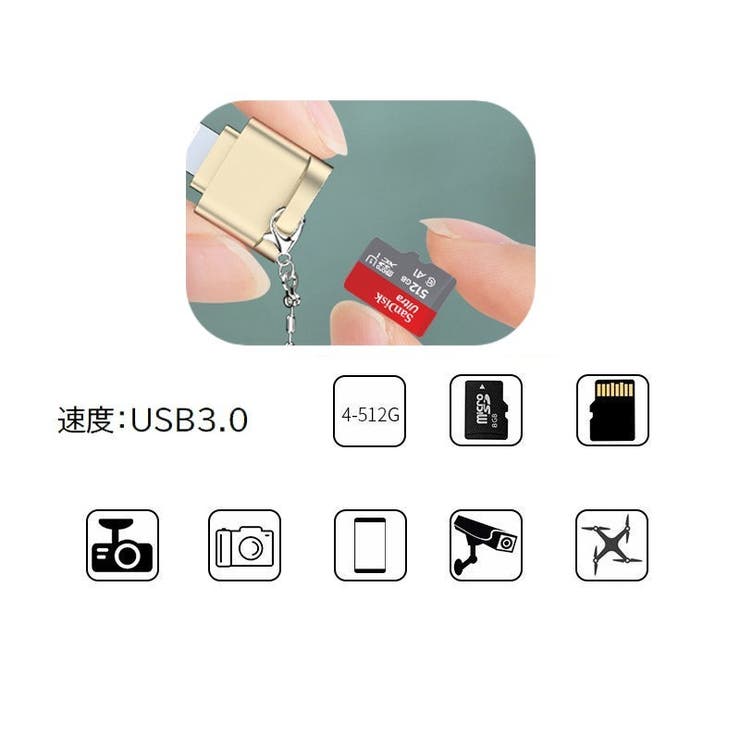 MicroSDカードリーダー TFカードリーダー マイクロSDカードリーダー | PlusNao | 詳細画像6 