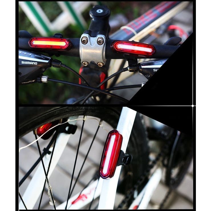 自転車用テールライト 赤青LED USB充電式[品番：FQ000165877]｜PlusNao