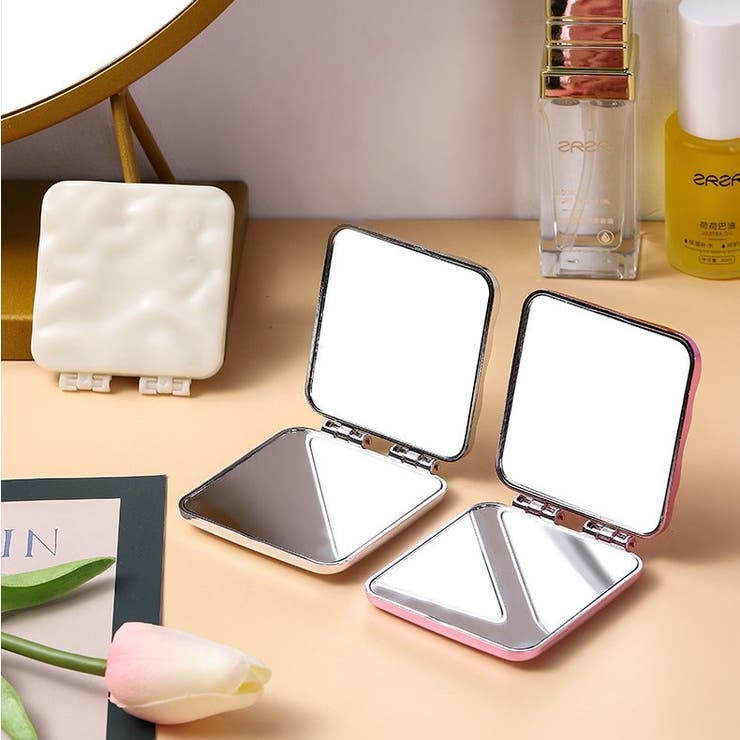コンパクトミラー 手鏡 折りたたみ[品番：FQ000206368]｜PlusNao