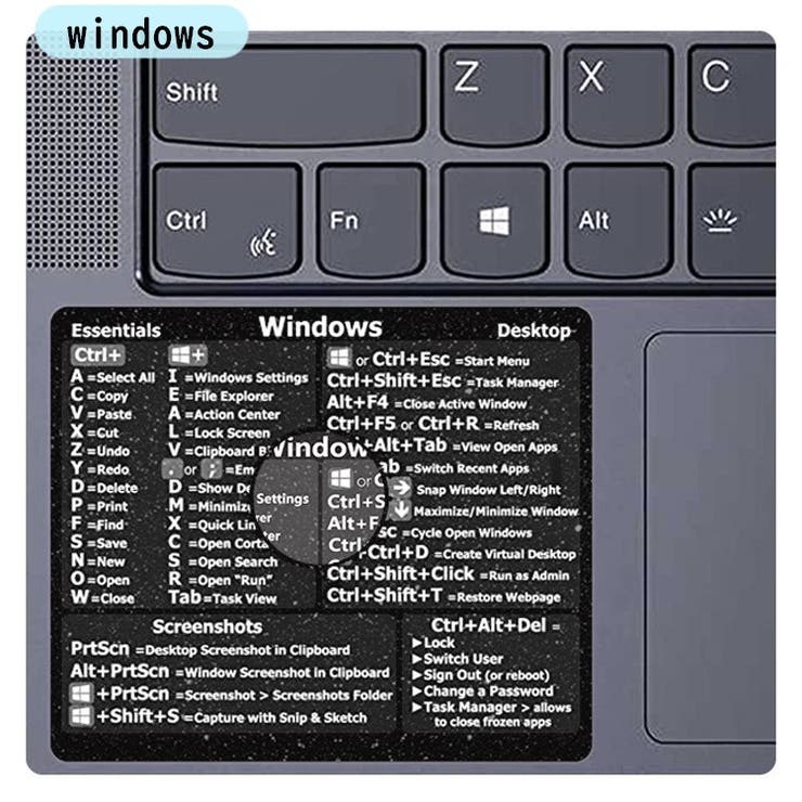 ショートカットキーステッカー キーボードアクセサリー パソコンアクセサリー | PlusNao | 詳細画像3 