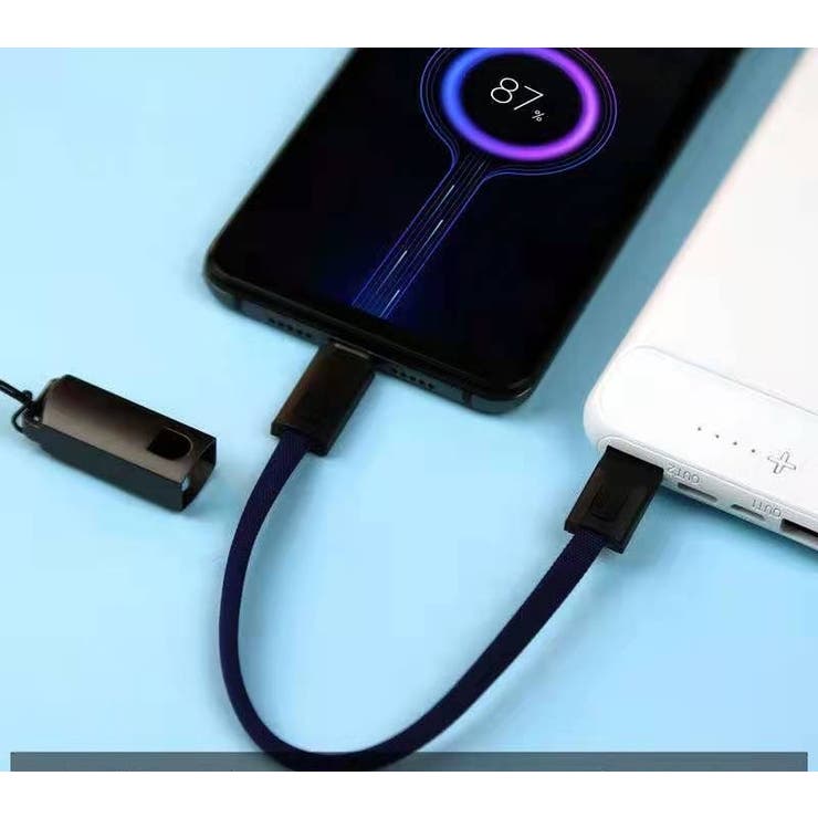 充電ケーブル ストラップ付き キーホルダー型[品番：FQ000166266