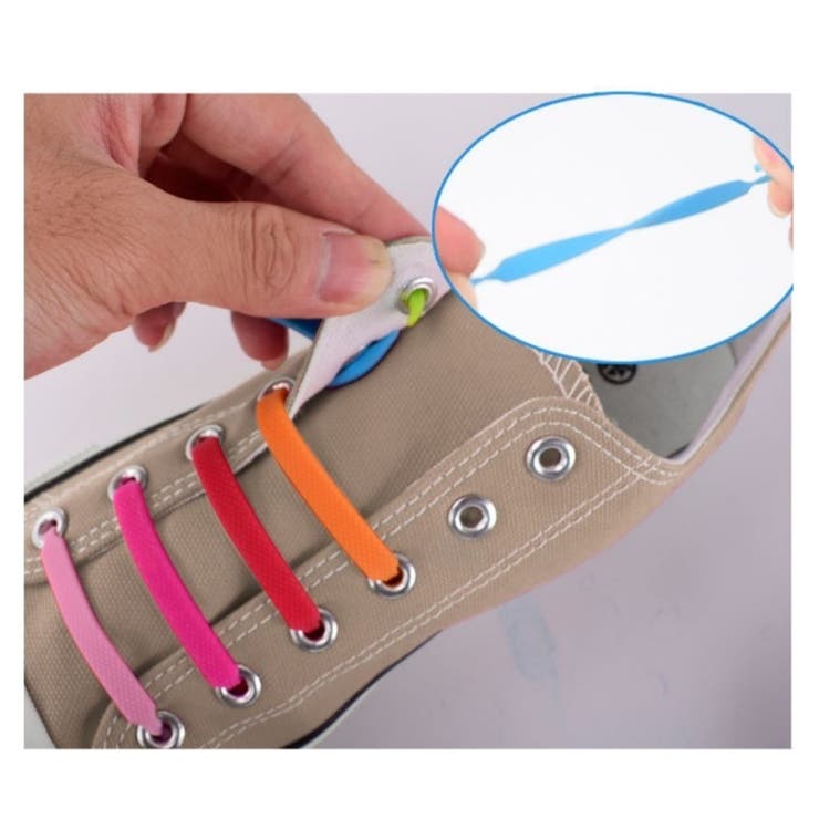 結ばない靴紐 片足分 8本入り | PlusNao | 詳細画像3 