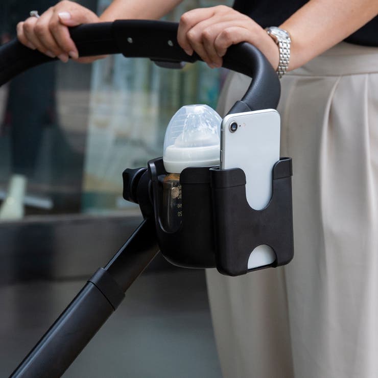 ドリンクホルダー ベビーカー用 スマホホルダー付き | PlusNao | 詳細画像2 