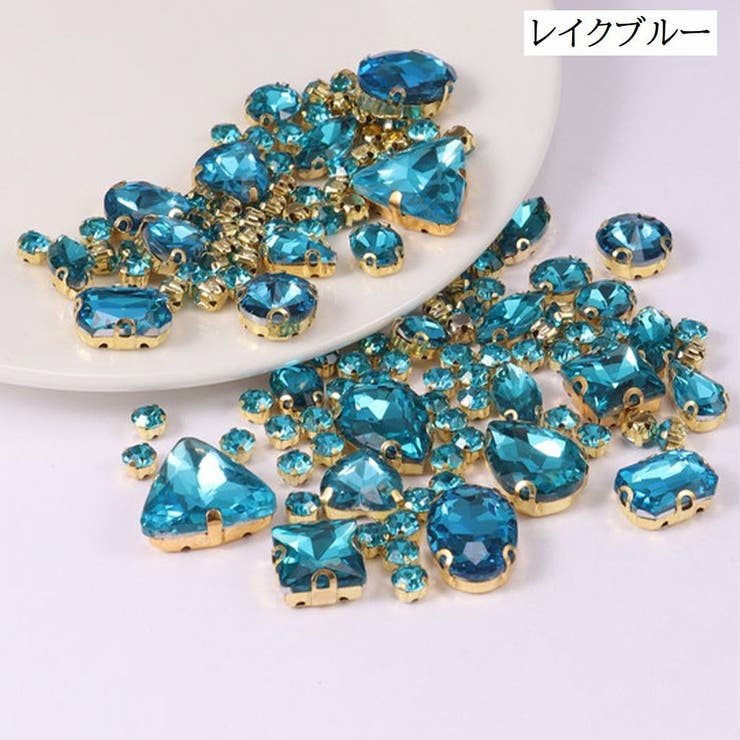 ビジューパーツ 130個セット 台座付き[品番:FQ000216714 ビジューパーツ 130個セット 台座付き[品番:FQ000216714