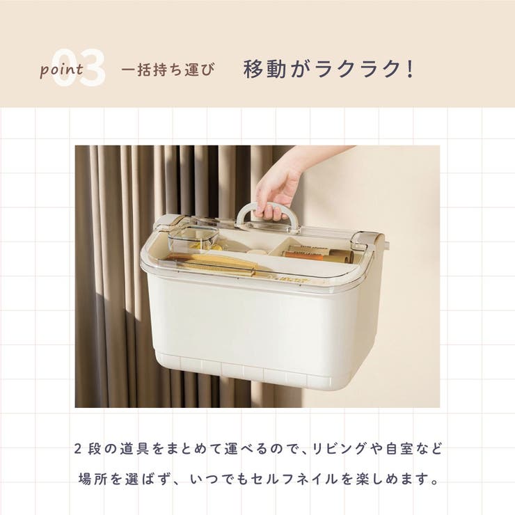 ネイル用品収納ケース 収納ボックス ネイルボックス | PlusNao | 詳細画像6 