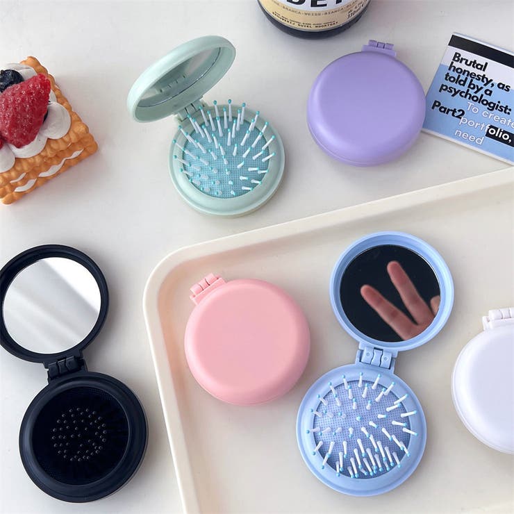 ヘアブラシ 折りたたみ ミラー付き | PlusNao | 詳細画像5 