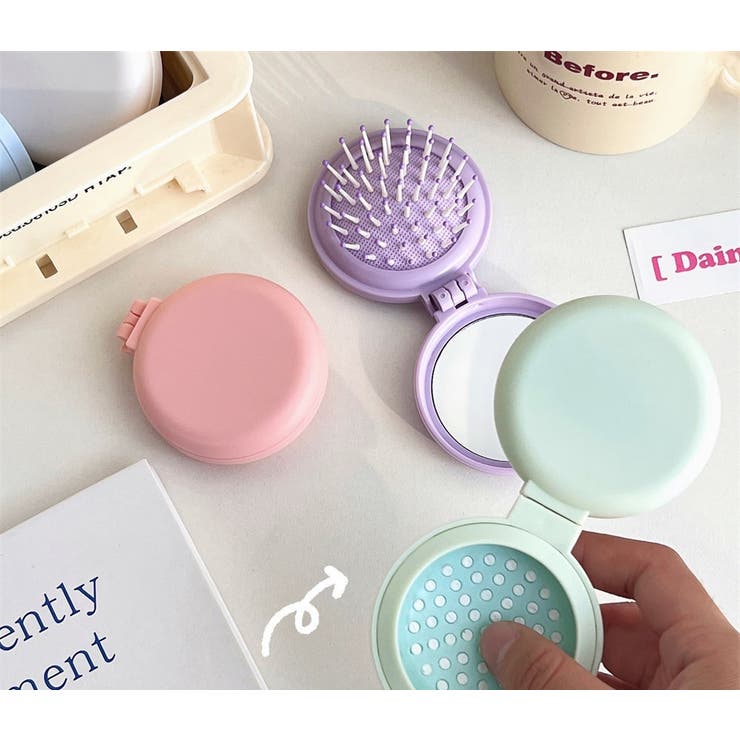 ヘアブラシ 折りたたみ ミラー付き | PlusNao | 詳細画像7 