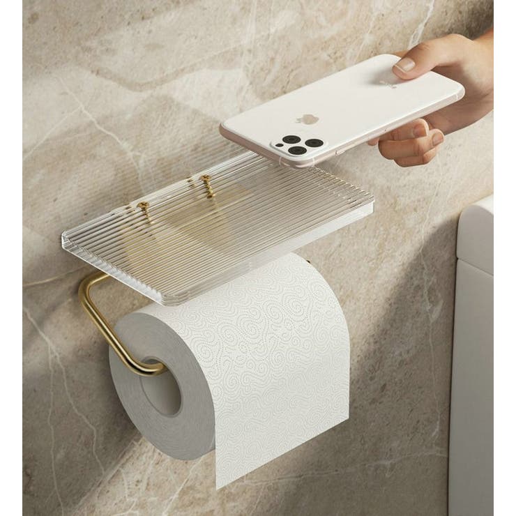 トイレットペーパーホルダー 小物置き 携帯置き | PlusNao | 詳細画像2 