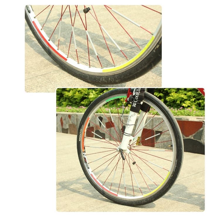自転車スポーク用反射クリップ 自転車スポーク用反射チューブ 12本セット | PlusNao | 詳細画像6 