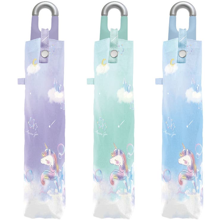 カラビナ付折りたたみ傘 ジュエルユニコーン柄 キッズ | PlusNao | 詳細画像3 
