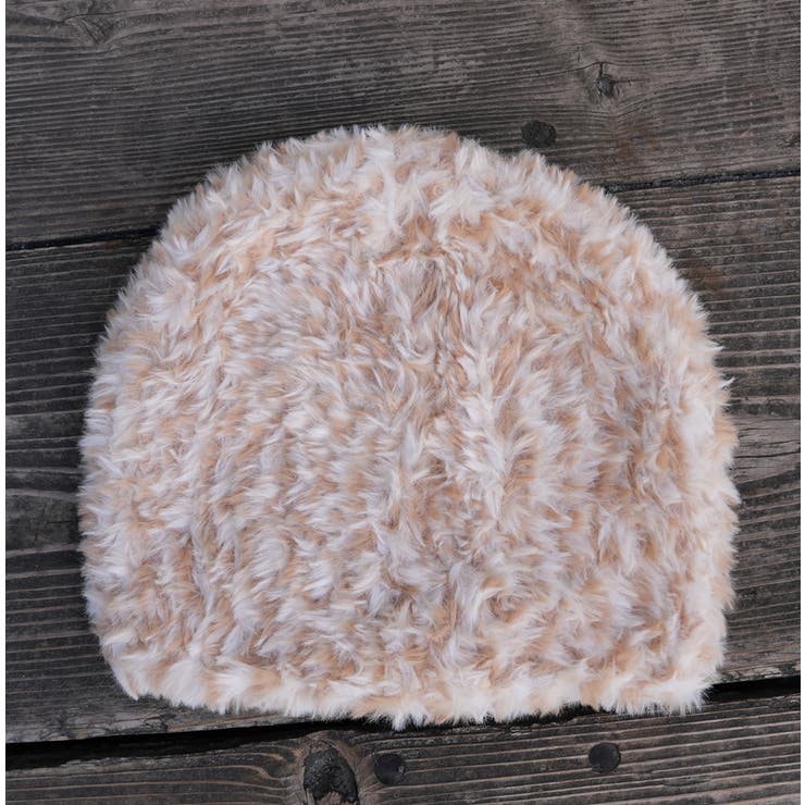 ベージュ | LEOPARD FUR KNIT/ヒョウファーニットビーニー | FADEN