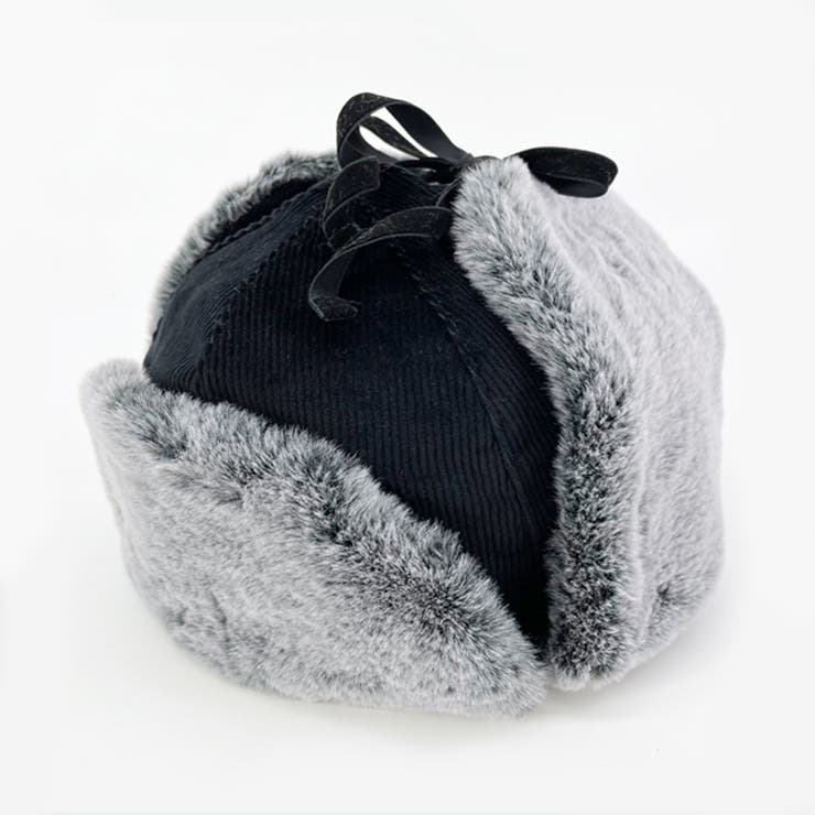 ブラック | コーディロイ ミックスファー フライトキャップ | FADEN