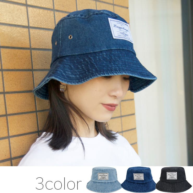 polcadot ワッペン デニムバケットハット | FADEN | 詳細画像1 