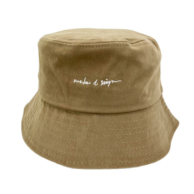 ベージュ | polcadot 刺繍ロゴコットンバケットハット | FADEN