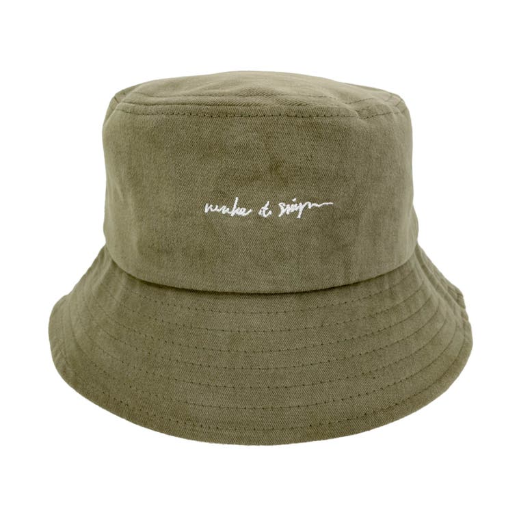 カーキ | polcadot 刺繍ロゴコットンバケットハット | FADEN