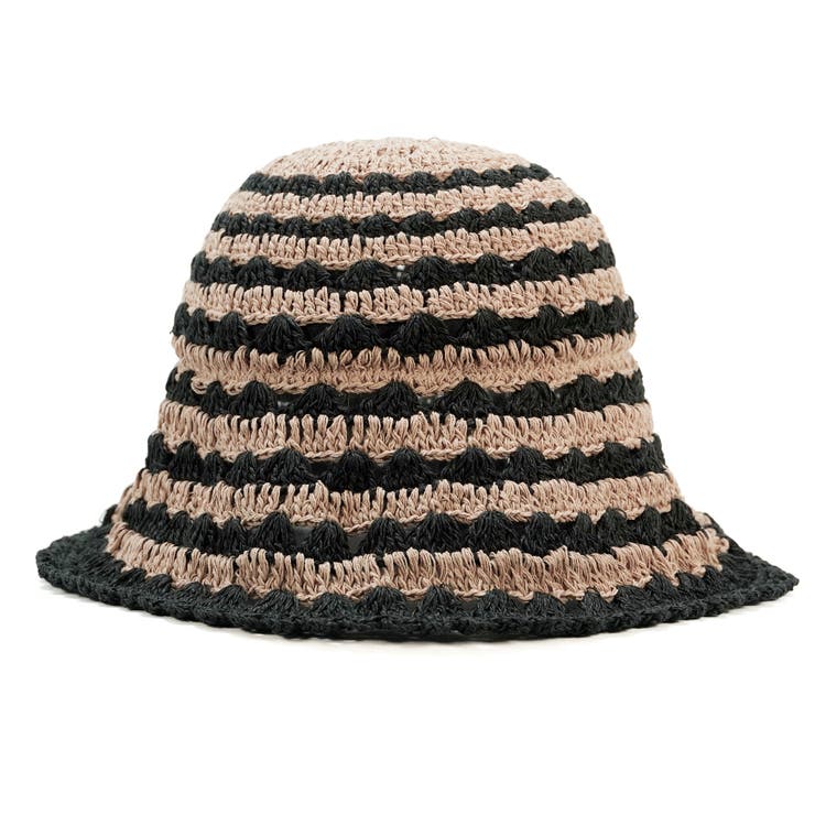 ベージュ×ブラック | Forest Capelin / ボーダー編み キャペリン | FADEN