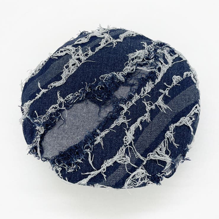 ネイビー | ダメージデニムベレー帽 | FADEN