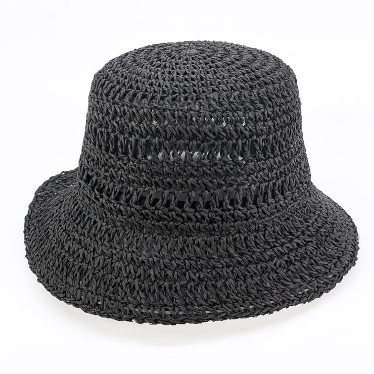 ブラック | WILLOW BUCKET/ペーパーレース編みバケットハット | FADEN