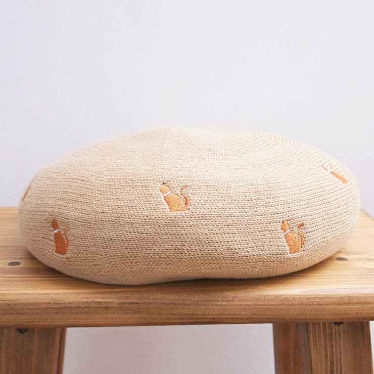 ねこ刺繍ベレー帽子 | FADEN | 詳細画像3 
