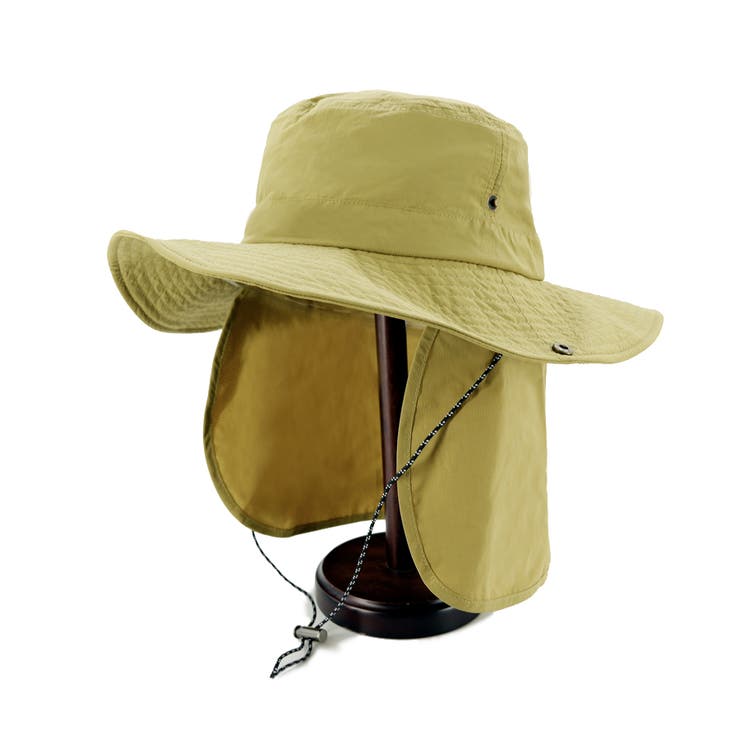カーキ | 【かぶれる日傘】ナイロン シェード付きサファリハット | FADEN