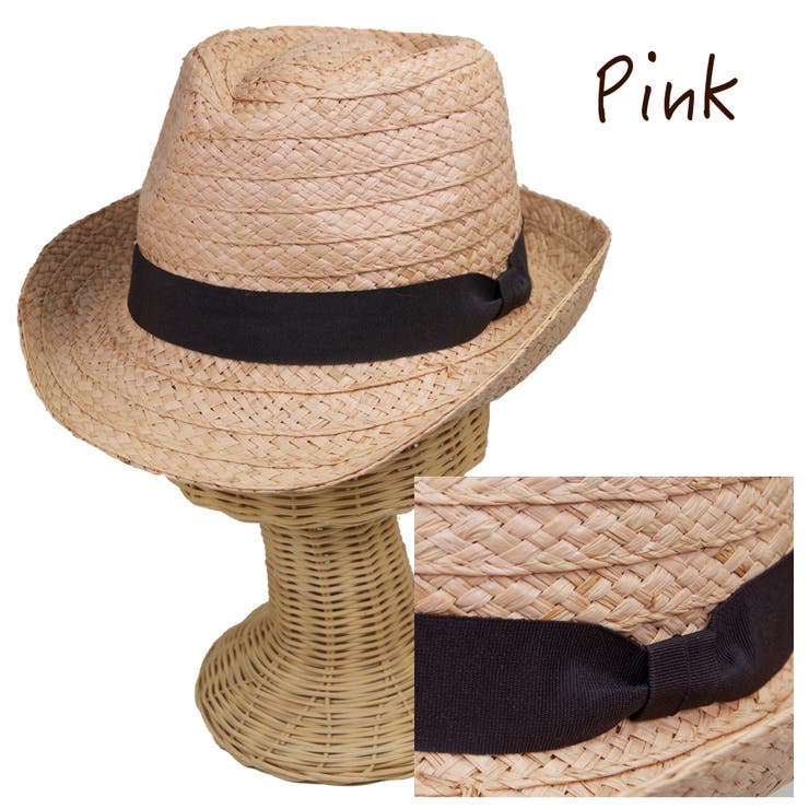ピンク | [polcadot]ラフィアハット 中折れ カジュアル | FADEN