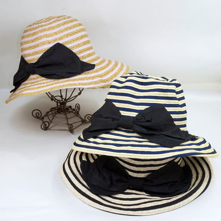 polcadot ボーダーブレード リボンハット | FADEN | 詳細画像1 