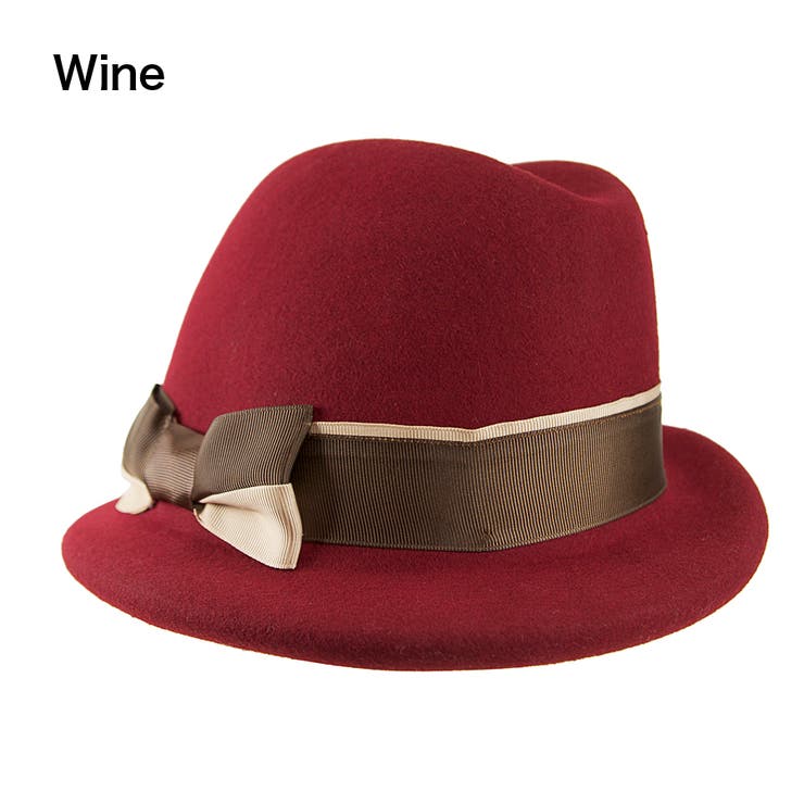 ワイン | [polcadot] ふくれつば ショートブリム中折れ | FADEN