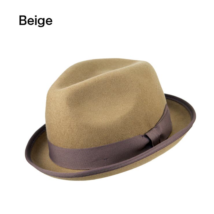 ベージュ | [polcadot]パイピングフェルト中折れ | FADEN