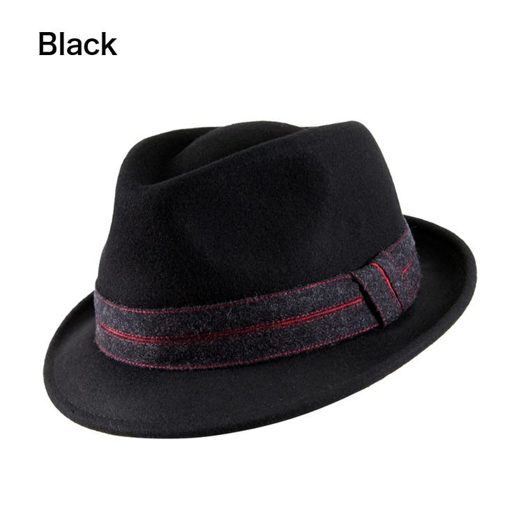 ブラック | [polcadot]センターラインベルト フェルト中折れ | FADEN