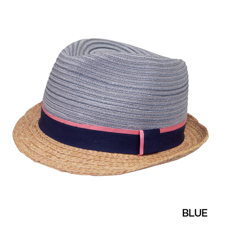 ブルー | polcadot ペーパー×ラフィア ブレード中折ハット | FADEN