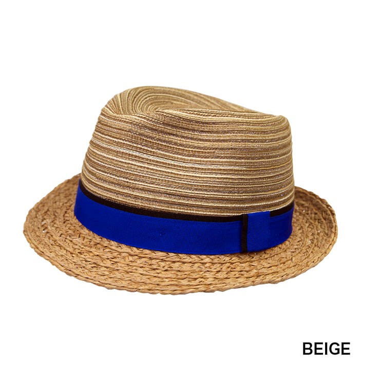 ベージュ | polcadot ペーパー×ラフィア ブレード中折ハット | FADEN