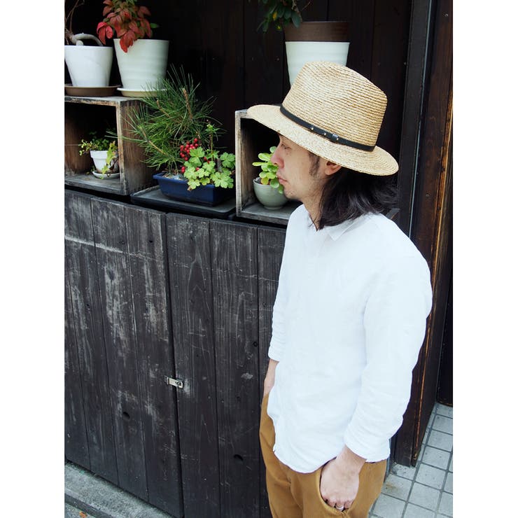 polcadot レザーベルトラフィアブレード中折ハット | FADEN | 詳細画像5 