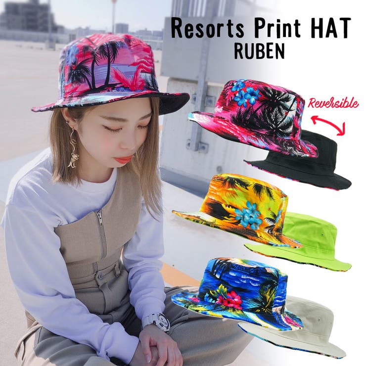 Resorts Print HAT / リバーシブル バケットハット [品番：SNYW0000606]｜FADEN（ファデン）のレディースファッション通販｜SHOPLIST（ショップリスト）